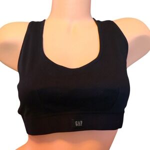 GapBody Black Cotton Rib Racerback Bralette GPW01051 Wireless Bra NWT L